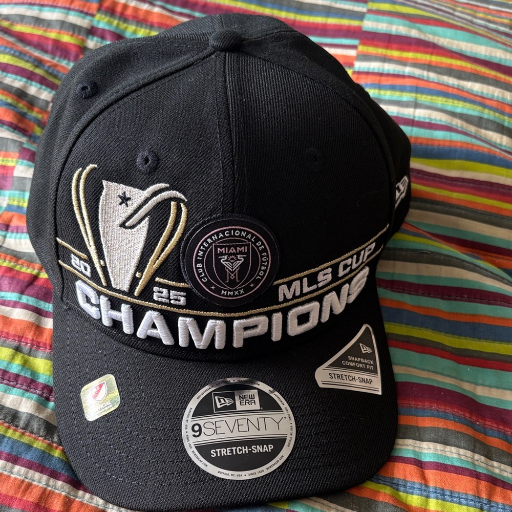 Messi New Era Black Miami MLS Cup Champions 2025 Embroidered Snapback